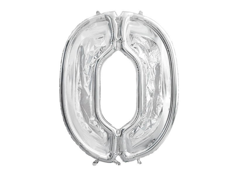 0 Jaar Ballon Frame Zilver 1,26m - Partywinkel - 5904555037229