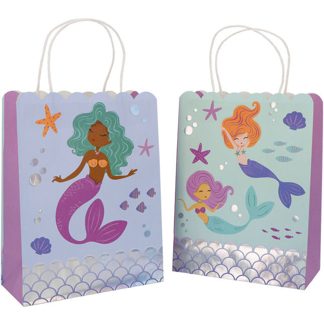 Torebki na prezenty - Mermaid Magic - 20 x 27 cm - 6 sztuk