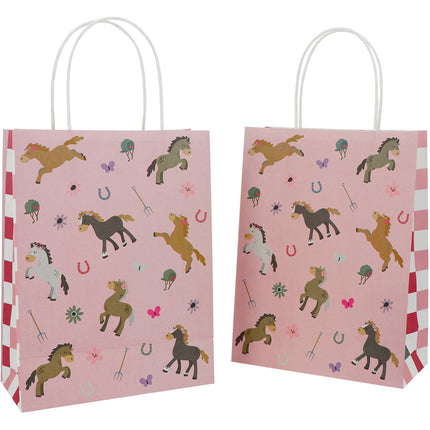 Torebki na prezenty - Happy Horses - 20 x 27 cm - 6 sztuk