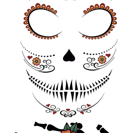 Naklejki na twarz Dia De Los Muertos 30x14 cm