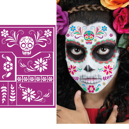 Szablon do makijażu na Halloween Catrina 20 cm