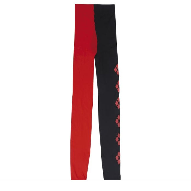 Czarno-czerwone legginsy Harley Quin