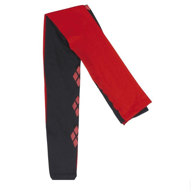 Czarno-czerwone legginsy Harley Quin