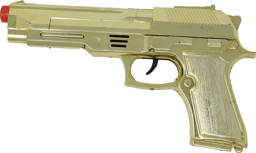 Złoty sztuczny pistolet 22 cm