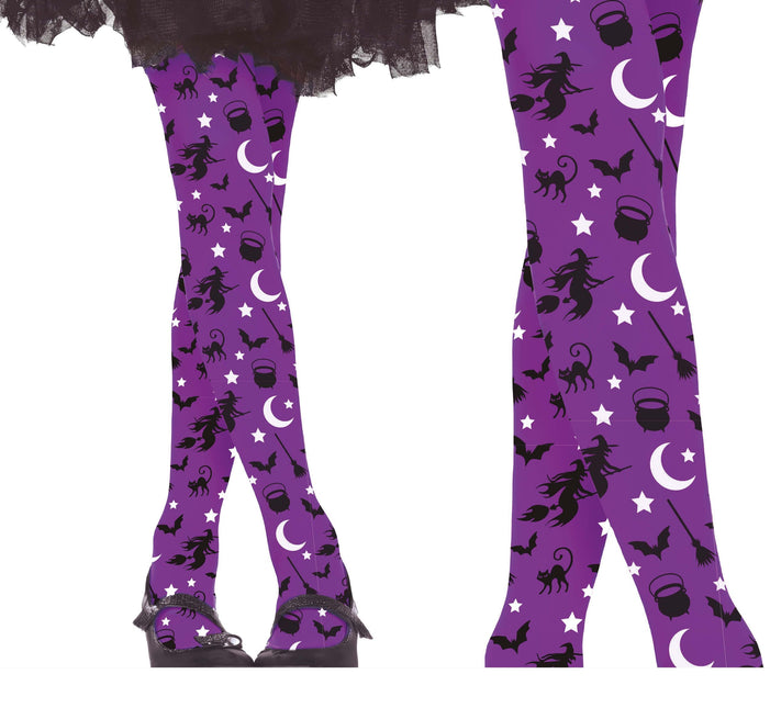 Fioletowe dziecięce legginsy na Halloween