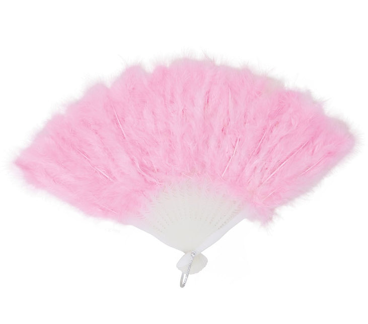 Jasnoróżowe pióra Handfan 45 cm