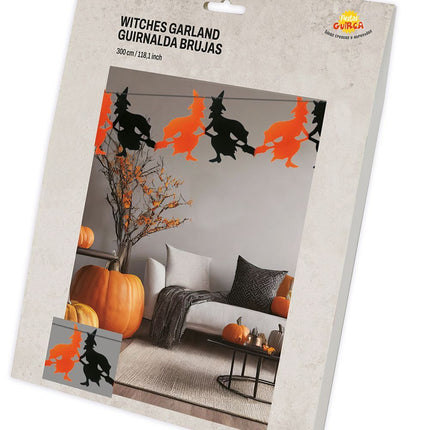 Halloweenowa girlanda czarownic 3m