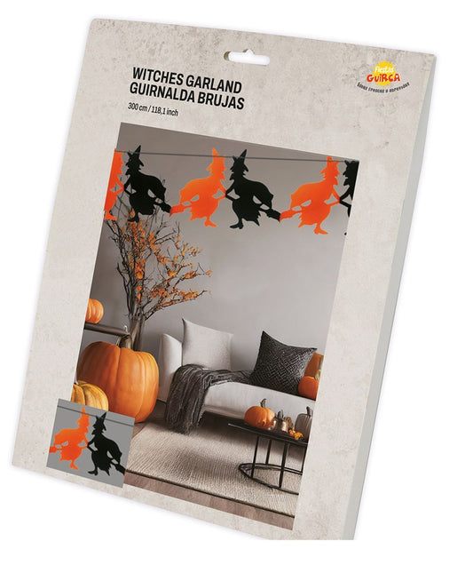 Halloweenowa girlanda czarownic 3m