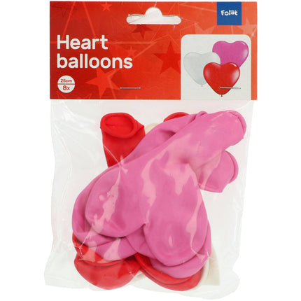 Balony w kształcie serca w różnych kolorach - 10 cali/25 cm - 8 sztuk