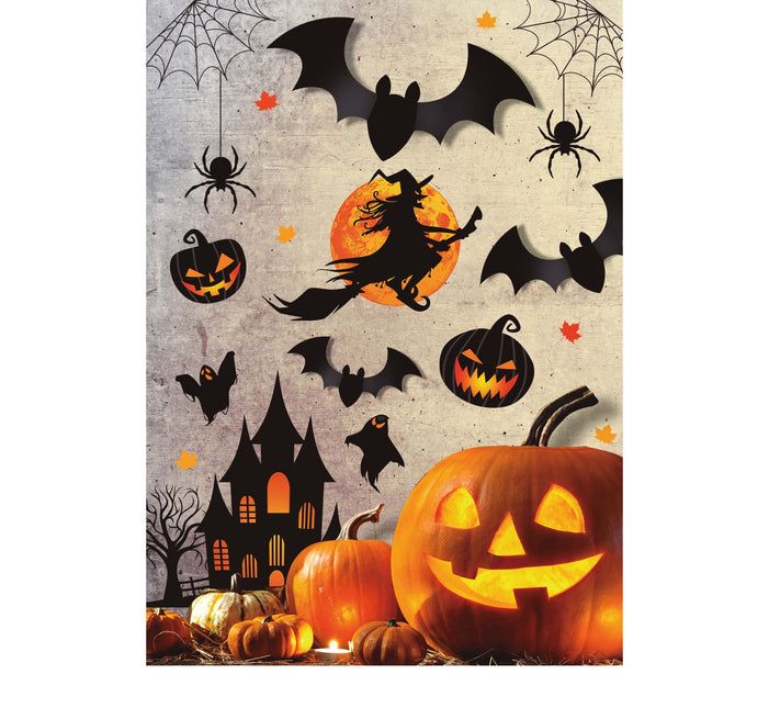 Dekoracja ścienna na Halloween Czarownica 80 cm