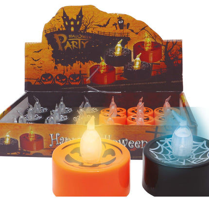 Halloween Fałszywe świeczki z lampką 4cm 24szt