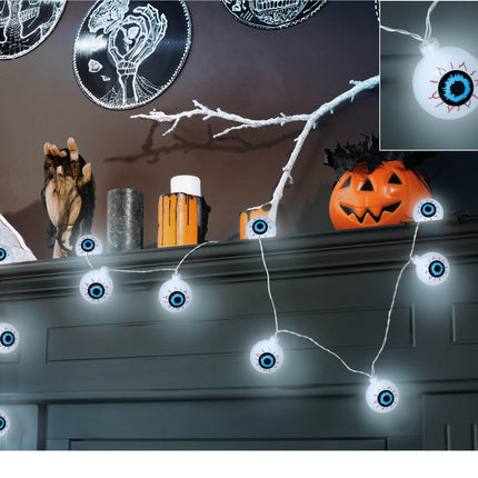 Halloweenowa girlanda świetlna LED Eyes 1.3m