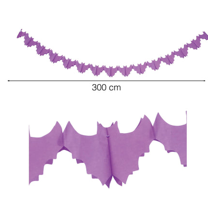 Girlanda na Halloween Fioletowe nietoperze 3m