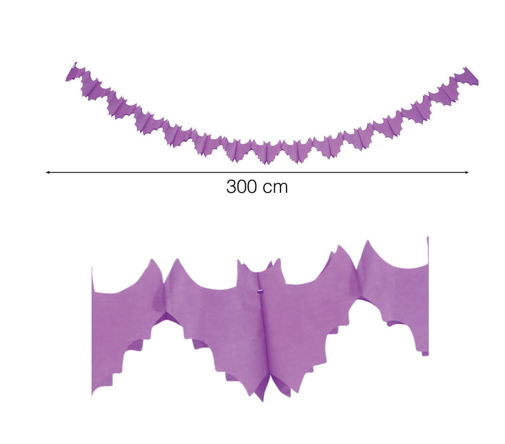 Girlanda na Halloween Fioletowe nietoperze 3m