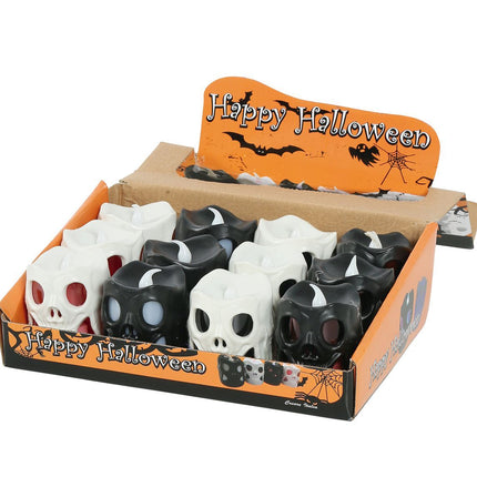 Halloweenowa latarnia z czaszką LED 6cm