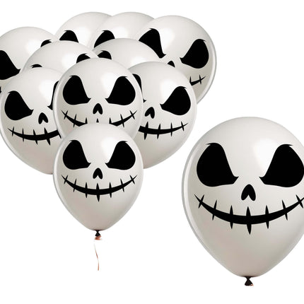 Balony na Halloween Biały Duch 30cm 10szt