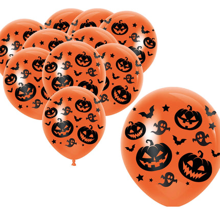 Balony na Halloween pomarańczowe 30cm 10szt