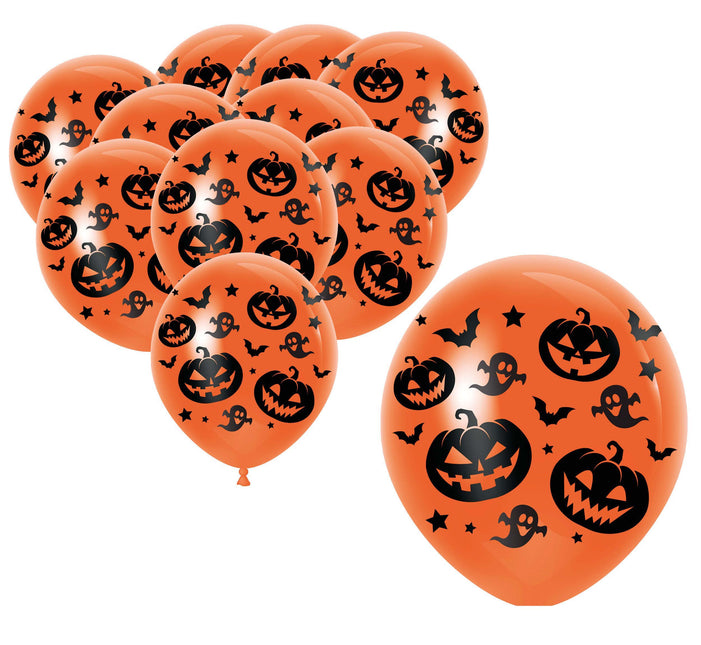 Balony na Halloween pomarańczowe 30cm 10szt