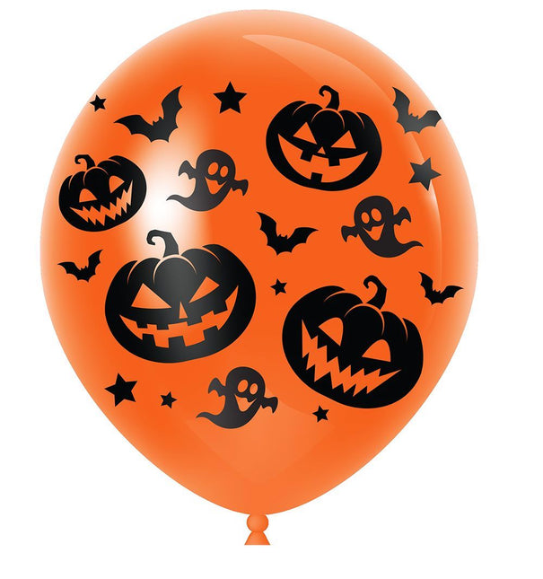 Balony na Halloween pomarańczowe 30cm 10szt