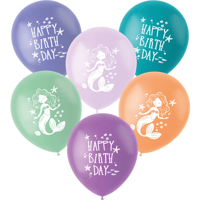 Balony lateksowe - Mermaid Magic - 33 cm - 6 sztuk