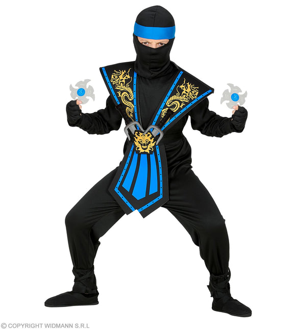 Kostium dziecięcy Kombat Ninja niebieski z bronią