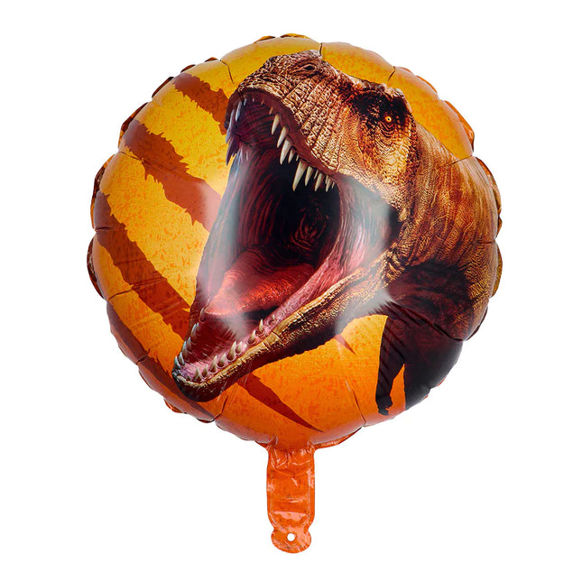 Dino balon helowy pomarańczowy pusty 45 cm