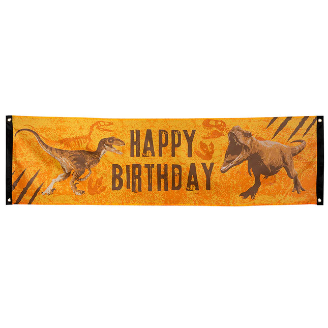 Poliestrowy baner T-Rex "Happy Birthday