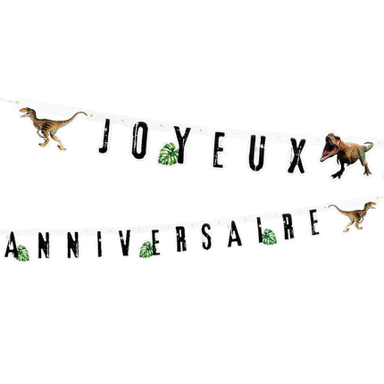 Girlanda z literami dinozaura Joyeux Anniversaire 2,5 m