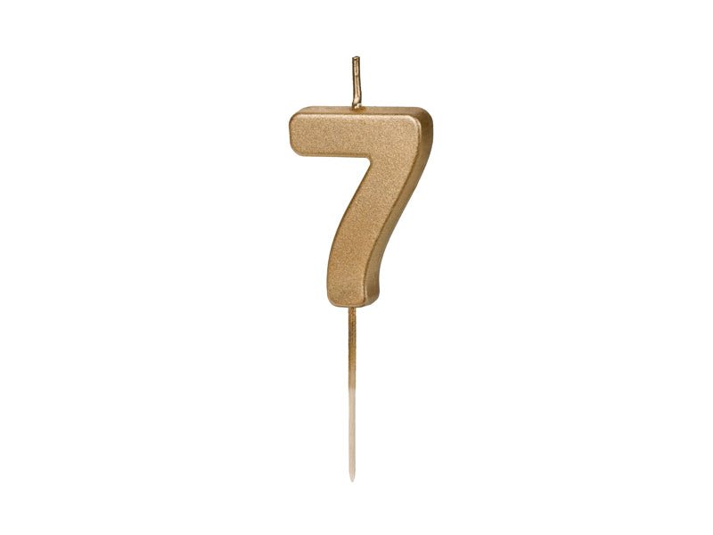 7 Jaar Kaars Goud 4,5cm - Partywinkel - 5904555032361