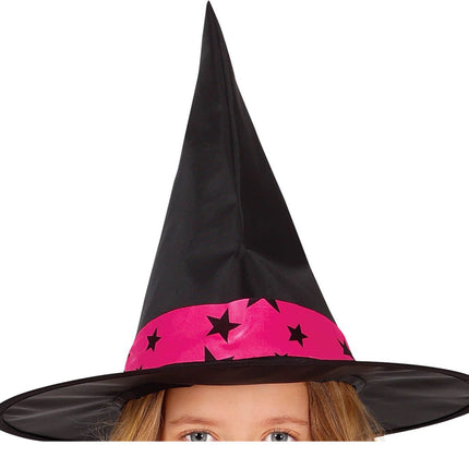 Kostium czarownicy na Halloween dla dziewczynki Star Pink