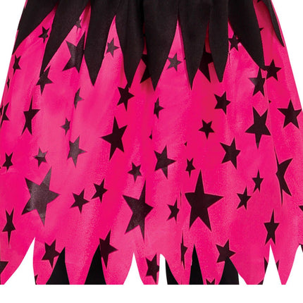 Kostium czarownicy na Halloween dla dziewczynki Star Pink