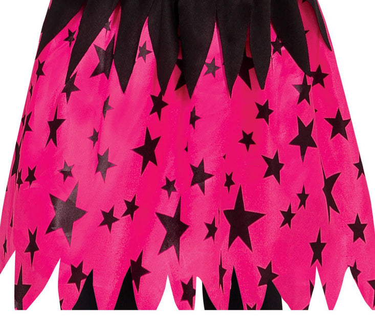 Kostium czarownicy na Halloween dla dziewczynki Star Pink