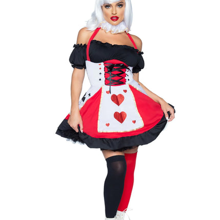 Heart Woman Dress Black Red Ladies Leg Avenue