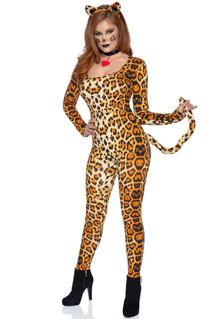 Cougar Catsuit pomarańczowy damski Leg Avenue