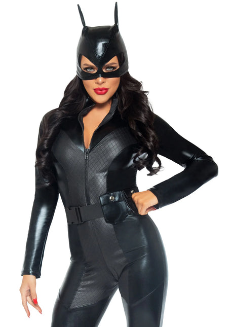 Catwoman Catsuit Black Ladies Crime Fighter Leg Avenue