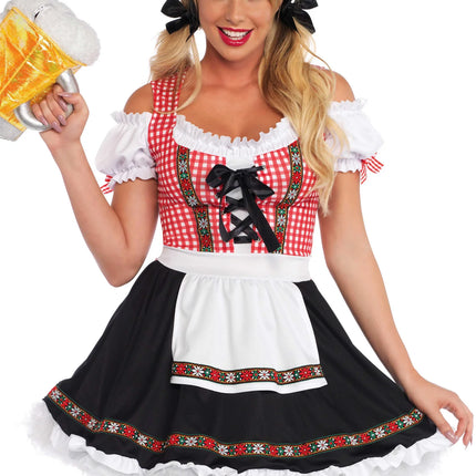 Czerwono-czarna sukienka Dirndl Oktoberfest Ladies Leg Avenue