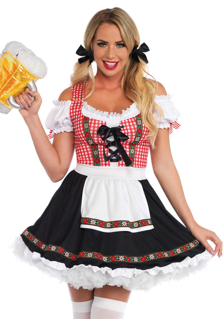 Czerwono-czarna sukienka Dirndl Oktoberfest Ladies Leg Avenue