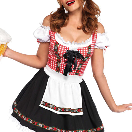 Czerwono-czarna sukienka Dirndl Oktoberfest Ladies Leg Avenue