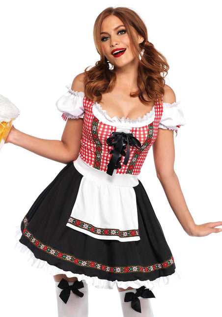 Czerwono-czarna sukienka Dirndl Oktoberfest Ladies Leg Avenue