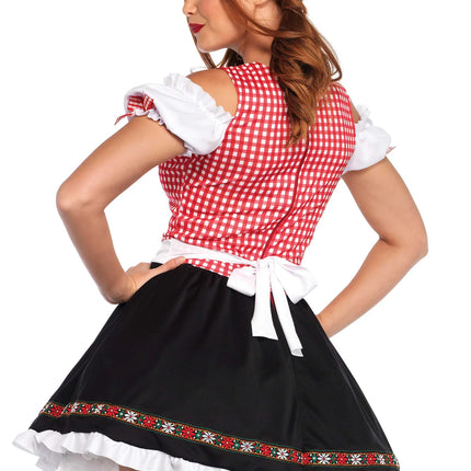 Czerwono-czarna sukienka Dirndl Oktoberfest Ladies Leg Avenue