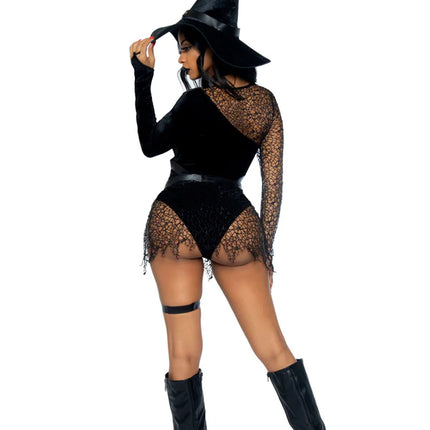 Kostium na Halloween Czarny damski body Czarodziejka Leg Avenue