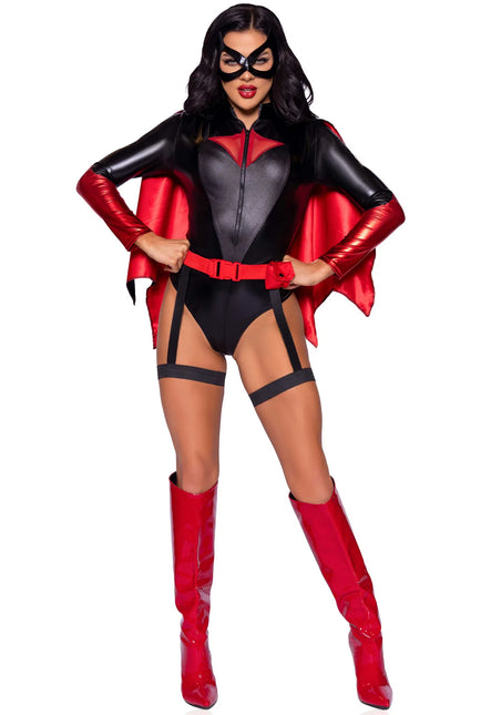 Kostium Batgirl Czarny Czerwony Body damskie Leg Avenue