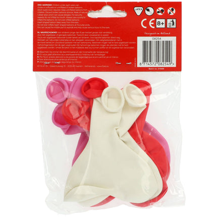 Balony w kształcie serca w różnych kolorach - 10 cali/25 cm - 8 sztuk