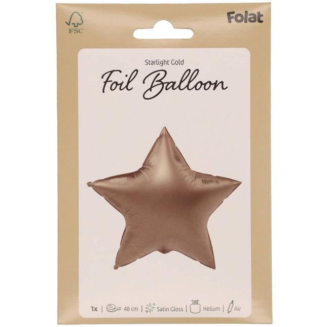 Balon helowy Starlight Gold Mat 45 cm pusty