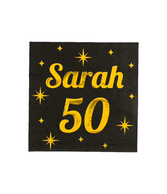 Serwetki Sarah Black Gold 50 Years 19cm 16szt