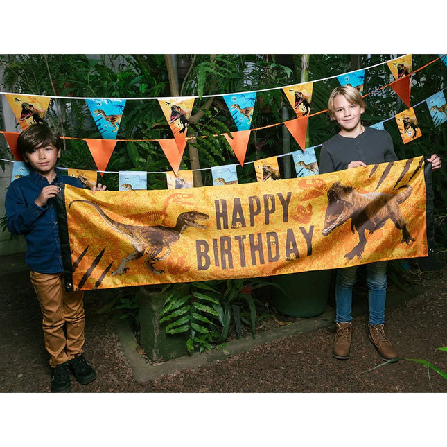 Dinosaurus Banner Happy Birthday - Partywinkel - 8712026506214