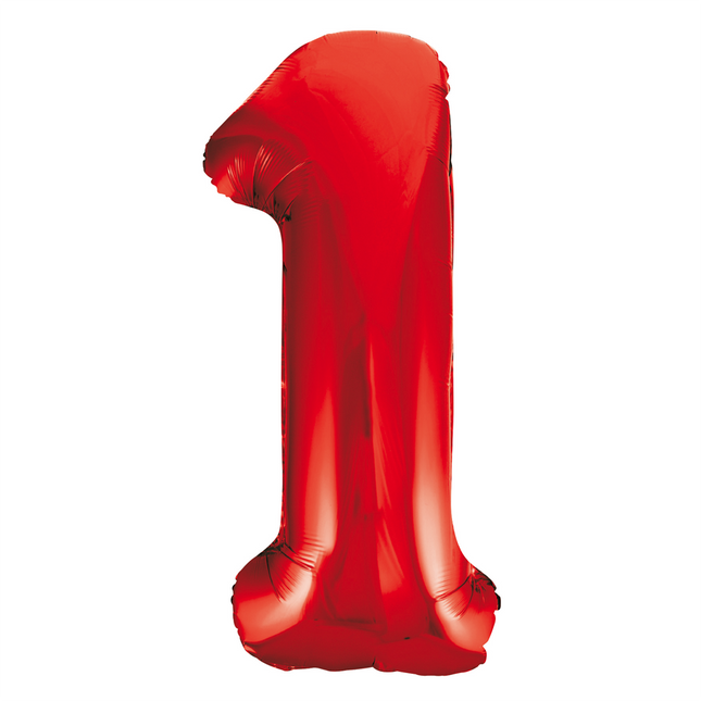 Balon foliowy Figurka 1 Czerwony XL 86cm pusty