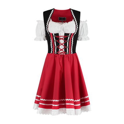 Oktoberfest Dirndl Dress Oktoberfest Red White Ladies 2 Pieces