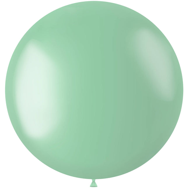 Balon metaliczny miętowy zielony 80 cm