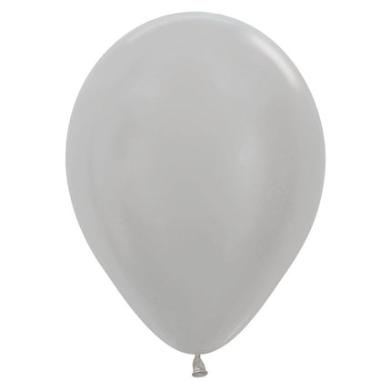 Balony Pearl Silver 23cm 50szt